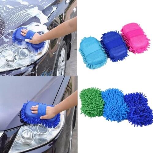 Auto Washing Gloves Cleaner Automobiles Motorcycles Coral Fleece Microfiber Anthozoan Sponge Towel Hand Brush Car Washer