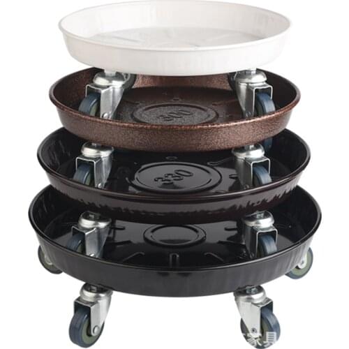 Flower Plant Pot Tray With Wheels Heavy Planter Flowers Pot Mover Trolley Plate Stand Holder Metal Flower Pot Mover Garden Tool