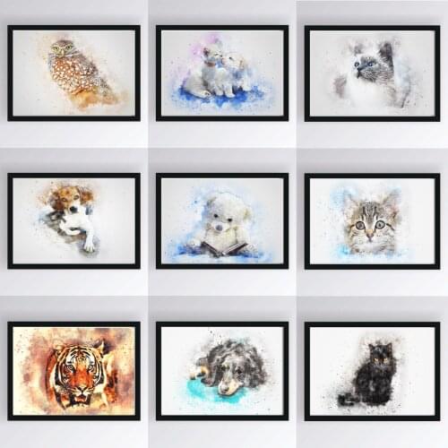 Watercolor Cute Animal Poster Canvas Print Painting Wall Art Bedroom Home Decoration