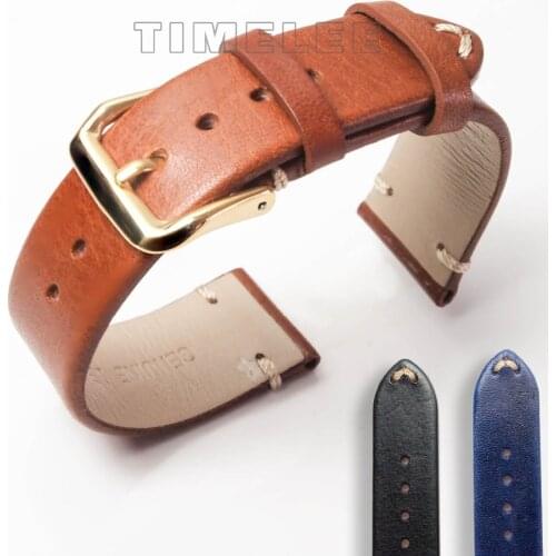 Cowhide watch band genuine leather 18mm 20mm 22mm thin smooth watch strap belt Suitable for DW watches galaxy watch gear s3