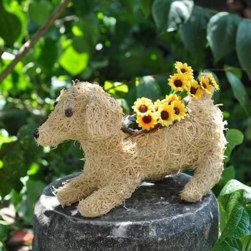 Garden Decorations Cartoon Dog Shaped Flowerpot Decorative Artware Home Decor for Backyard Park Balcony 2021New