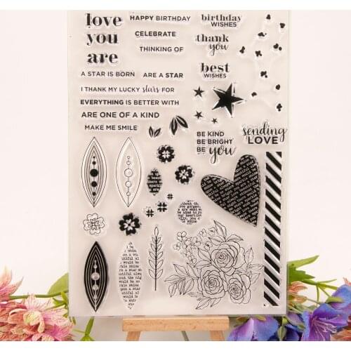 Crafts Leaves Flowers Clear Stamps for Card Making Decoration and DIY Scrapbooking T1688 Love