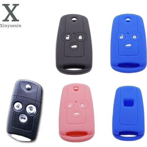 Xinyuexin 3 Button Silicone Car Smart Remote Key Cover Case fob For Honda Accord Civic CRV CRZ Jazz For ACURA MDX TL TSX ZDX RSX