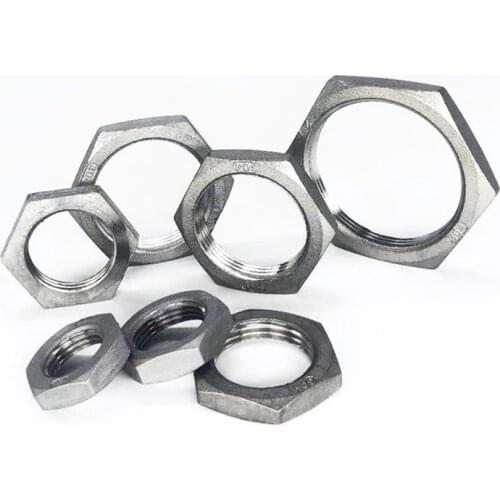 304 Stainless Steel Lock Nut 1/4" 3/8" 1/2" 3/4" 1 1-1/4" 1-1/2" 2" BSP Hexagon Locking Cap Water Tank Joint Pipe Fittings