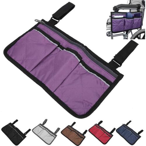 Wheelchair Bag Pouch Pockets Large Capacity Hanging Bag Storage Organizer Armrest Pouch Handy Bag