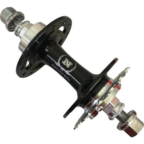 Novatec A166SBT Bicycle Rear Track Hub Fixed Gear Single Speed Street Bike Cube Black 24 32 Holes Alloy CrMo Axle 350g 24H 32H