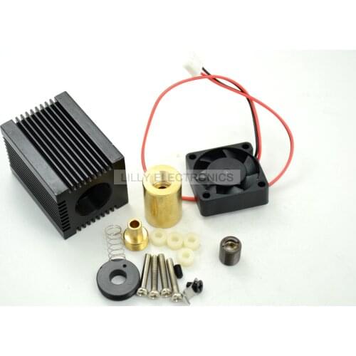 Q-BAIHE Laser Module Housing 33x33x50mm for 5.6mm TO-18 LD with 405nm Glass Lens & Fans