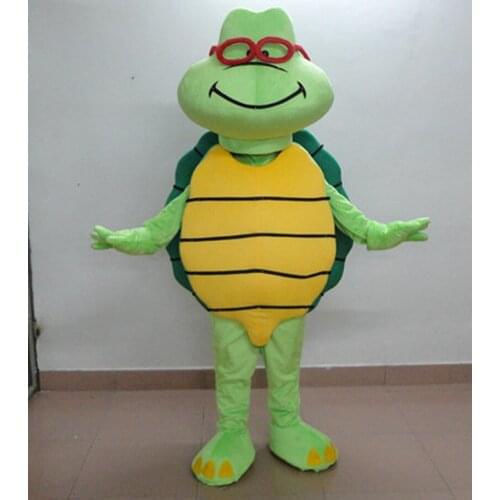 Funny Turtle Mascot Costume Adult Size Cartoon Green Turtle Tortoise Theme Anime Cosplay Costumes Carnival Apparel