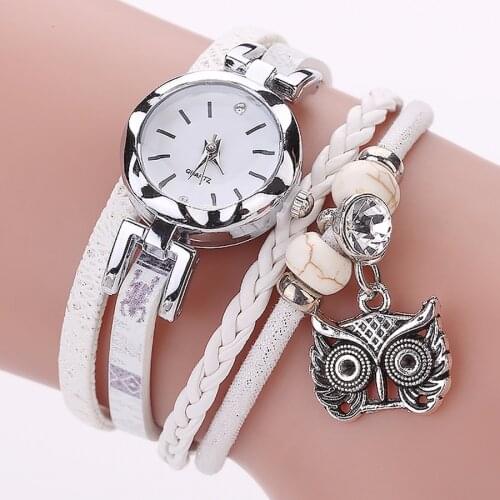 Women Bracelet Watch With Owl Pendant Luxury Ladies Clock Fashion Quartz Watch Relogio Feminino