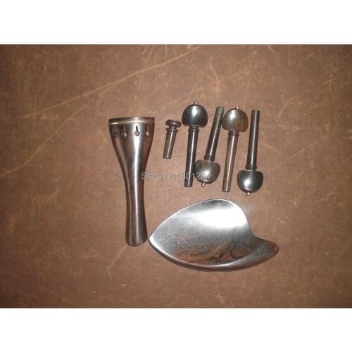 1 Set Quality Ebony Violin fitting 4/4, Violin parts 0402# without chin rest holes