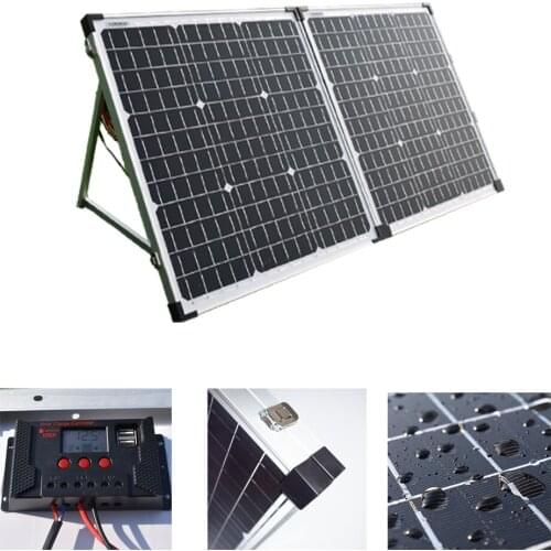 100W Folding Solar Panel 12V 18V Waterproof Solar Cells Charger Double USB Output Devices Portable For Camping/Travel