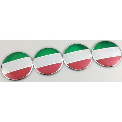 4Pcs 56mm Italy Flag Auto Wheel Center Hub Cap Badge Emblem Decal Sticker Car Accessories