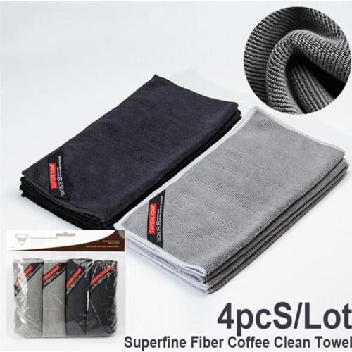 4pc/lot Superfine Fiber Coffee Clean Towel High Fiber Towels For Cafe Shop Match Special Kitchen Scarf 30X30 Coffee Tools