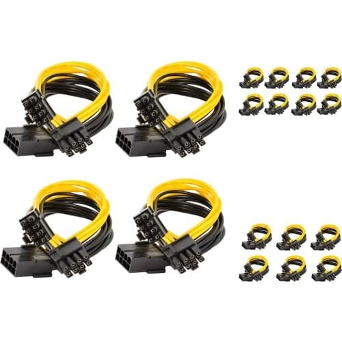 8 Pin PCI-E to 2 PCI-E 8 (6+2) Pin Power Cable, Splitter PCI Express Graphics Card Connector GPU Power Cable