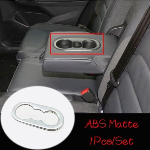 ABS Matte/Carbon fibre For Tiguan MK2 2017 2018 Accessories Car rear water cup frame frame Cover Trim Sticker Car Styling 1pcs