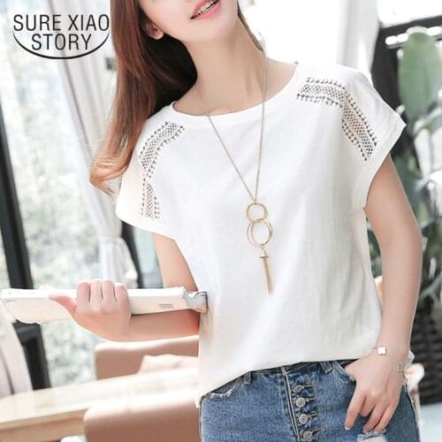 New Plus Size 5XL Women Clothing Summer Fashion Hollow Out Blouse Casual O-Neck Batwing Sleeve Women Top Shirt Blusas D670 30