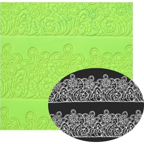 Big Size Flower Fondant Cake Lace Mat Decorating Silicone Sugar Embossing Rolling Mold