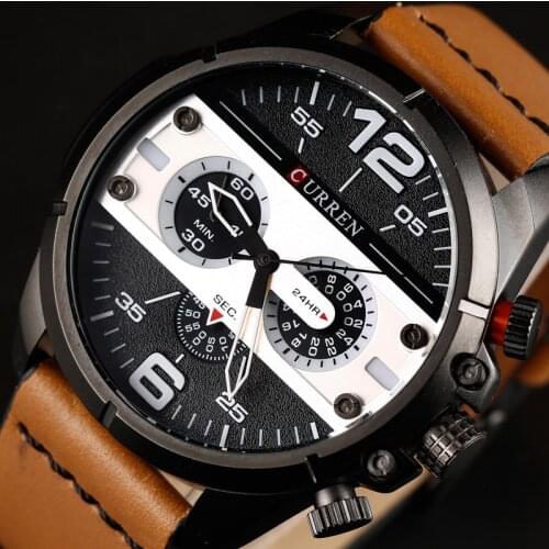 2018 CURREN Men Watches Luxury Brand Mens Fashion Sport Quartz Watch Male Leather Waterproof Analog Wristwatch Relogio Masculino