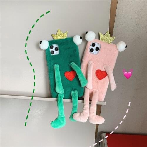 Fur Plush Cute Frog Phone Case For Xiaomi Redmi Note8 Pro 5 Plus Note7 4X 5A Prime S2 Y2 Mi 6 7 7A 8A Drop Protective Soft Coque