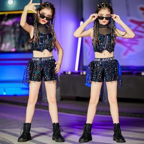 Childrens Day Childrens Jazz Dance Costumes Fashion Cool Domineering Catwalk Girls Rock Fashion Costumes Stage Costumes