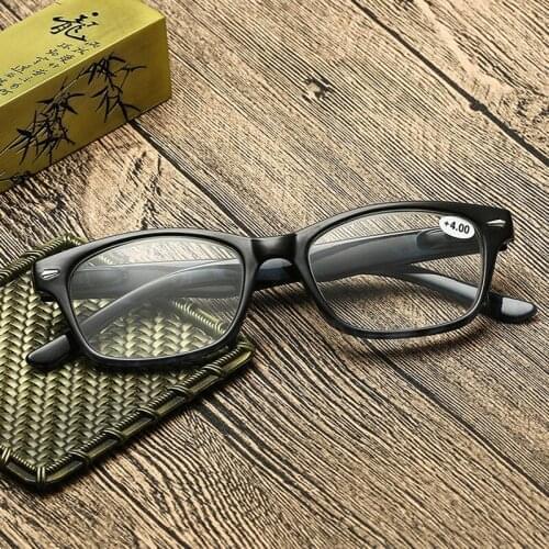 Elbru Fashion Printed Frame Resin Reading Glasses Square Frame Broken Flower High Definition Presbyopic Glasses +1.0 to +4.0