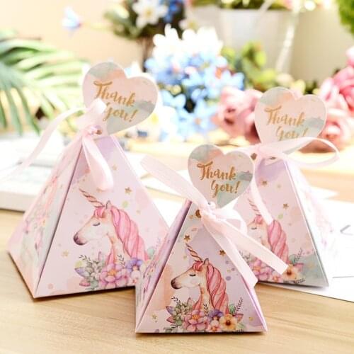 5Pcs Unicorn Gift Box Treat Candy Box Love Forever Gift Treat Candy Box Wedding Party Supplies