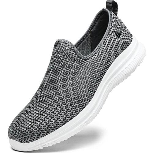 Big Size Summer Slip-on Sport Shoes Male Sneakers for Men 2021 High Quality Mens Sports Shoes Running Man Gray Basket GMB-1402
