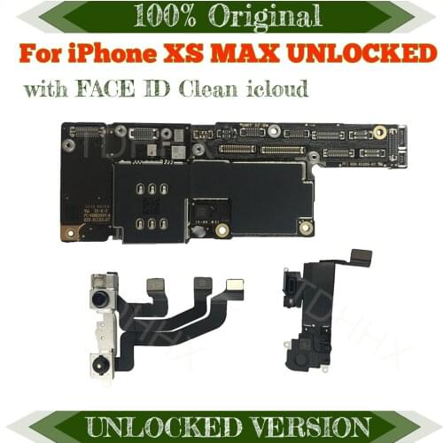 Free iCloud With IOS System Motherboard for iPhone XS MAX Unlocked Main Logic Board Full Chips Plates Mainboards LTE 4G Network