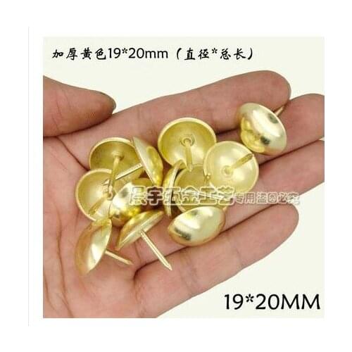 19MM*20MM Hardware supplies Antique gold color Upholstery Nail Jewelry Gift Wine Case Box Sofa Decorative Tack Stud Pushpin