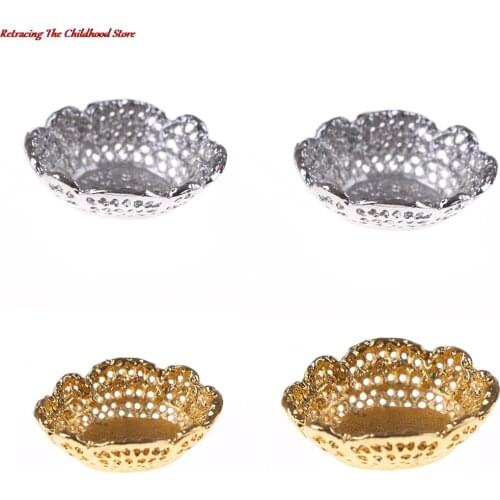 2Pcs Mini Fruit Tray Simulation Furniture Plate Model Kitchen Toys for Doll House Decor 1/12 Dollhouse Miniature Accessories