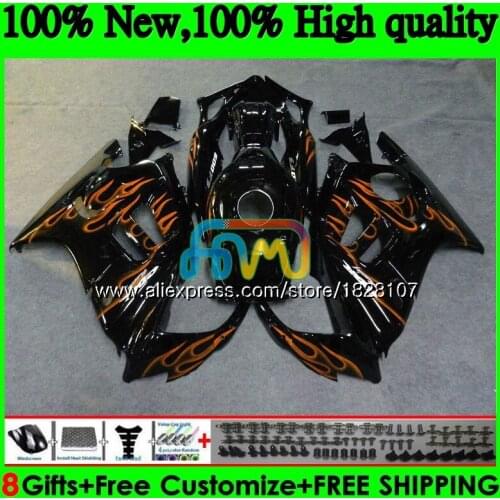 Kit +Tank For HONDA CBR600F3 600CC CBR 600F3 97 98 1997 1998 3BS.259 CBR600 CBR 600 FS F3 95 96 1995 1996 Fairings Orange flames