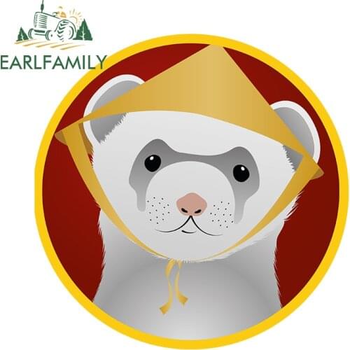 EARLFAMILY 13cm x 12.9cm for Ferret Car Truck Decal Bumper Window JDM Accessories Waterproof Scratch-proof Windshield Stickers