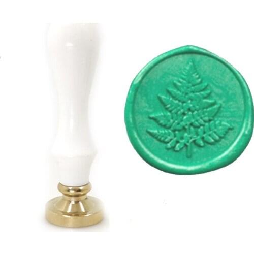 Natural Plant Leaf Wax Stamp Exquisite Paint White handle,Ancient Seal Retro Stamp,Personalized Stamp Wax Seal High Quality