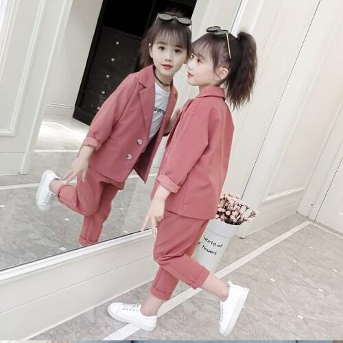 Clothes for Kids Girls Jacket + Pants 2PCS Kids Clothes Teenage Baby Spring Autumn Childrens Suit Set 4 6 8 10 12 14 Years