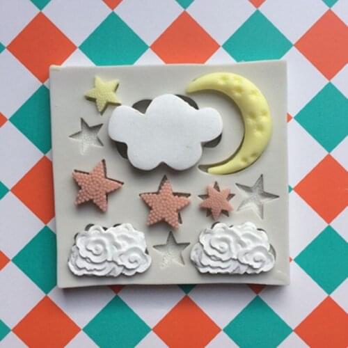 P509 stars moon cloude DIY candy cake decoration silicone mould candy chocolate mold baking tool