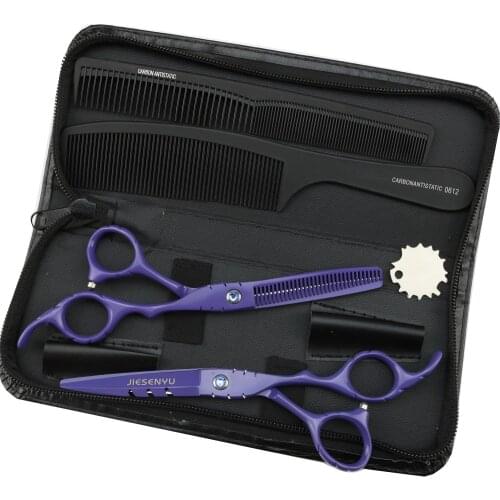 "Three-color Hairdressing Scissors 5.5/6.0-inch with Diamonds Hairdressing Set Scissors Salon-specific Sharp Scissors Teeth Size
