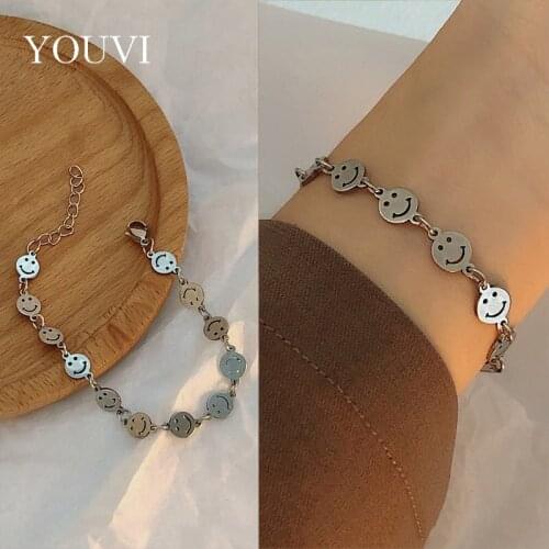 YOUVI Titanium Steel Couple Bracelets on Hand Goth Simple Chains Bracelets for Women Jewelry Bracelet Mens Bangles Charm