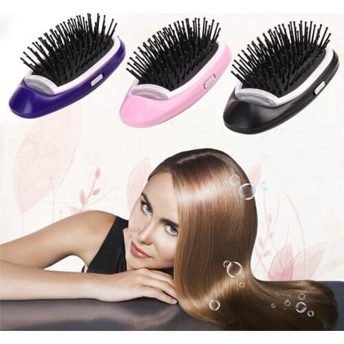 Portable Mini Electric Hair Brush Comb Negative Ions Anti-static Hair Comb Brush Massager Hair Styling Tool 20#825