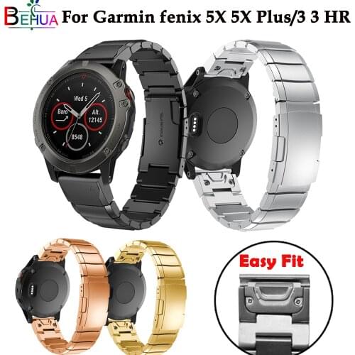 Stainless Quick release watch band For Garmin Fenix 5X 5Xplus smart watch GPS watchbands strap For Garmin Fenix 3 3HR Bracelet