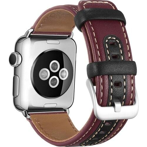 Italy Calf Genuine Leather Watchband for 38mm 40mm 42mm 44mm iWatch Apple Watch band Series 4 3 2 1 Soft leather Wrist Strap