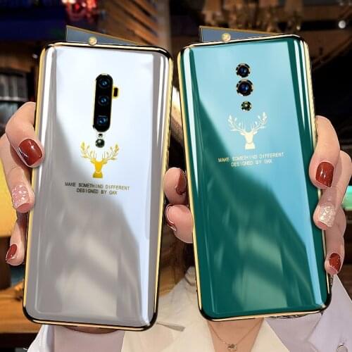 GKK Luxury Plating Case For OPPO Reno 2 2Z Z 10X Zoom 3 Elk Pattern Soft Protective Cover For Oppo Reno 2 Z realme X2 Pro Case