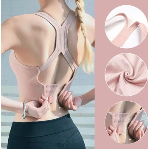 Sports Bra for Women Shockproof Breathable Back Vest Yoga Underwear Female Fitness Gathered Beauty Back Seamless T-shirt Running