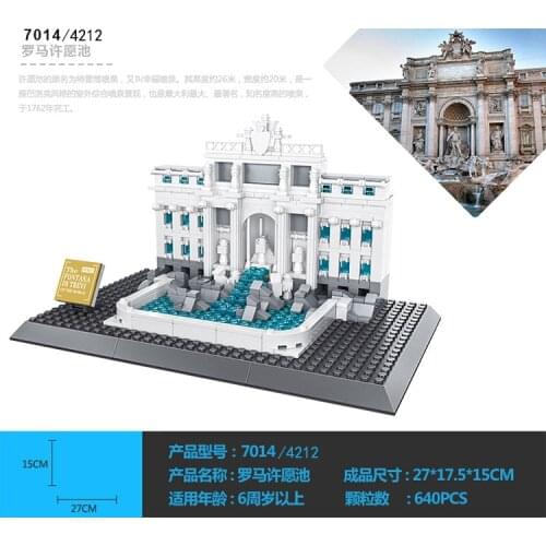 World Famous Classic Architecture Building Blocks White House/Roma fountain/big ben/pyramid/tower collection value gifts toy