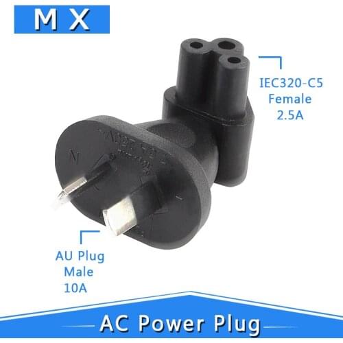 AU TO IEC320 C5 Power Conversion Plugs, Australia China 2 Male Pins to IEC 320 C5 AC Power Adapte