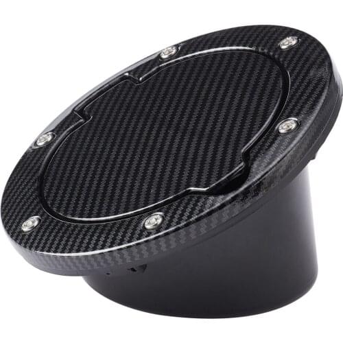 Carbon Fiber Look Car Outer Fuel Filler Cap Tank Cover for Jeep Wrangler JK 2006-2018 Aluminum Alloy Cap and ABS Base