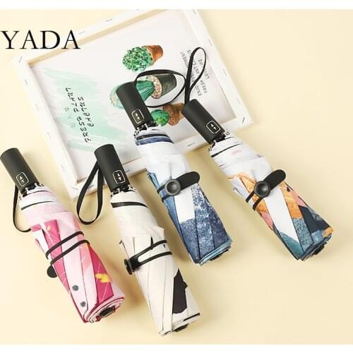 YADA 2020 Lovely Hand-Painted Automatic Umbrella For Women Girls UV Rainproof Umbrella Parasol Rain Sun Light Umbrellas YD200231