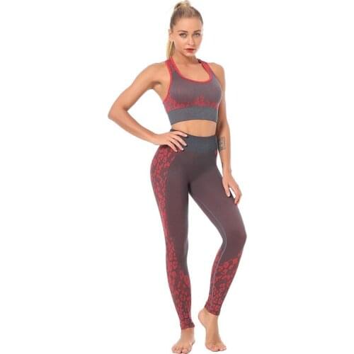 Yoga Set Crop Top And Yoga Leggings Tight Workout Sportswear Seamless Sports Suit For Women