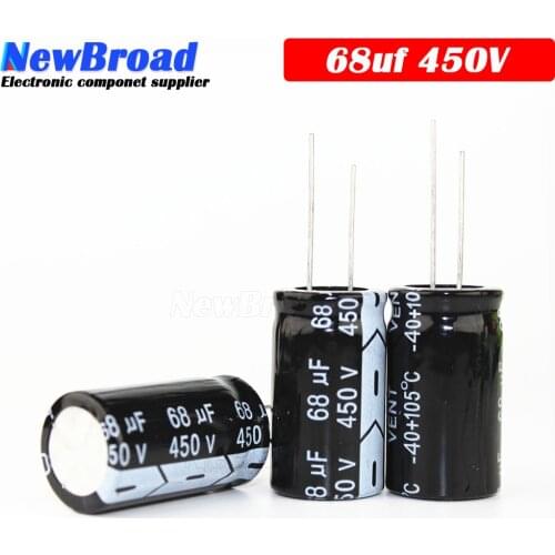 10PCS Original aluminum electrolytic capacitor 200V 68UF 400V 68UF 450V 68UF plug-in multi specification 13*20 18*25 16*25MM