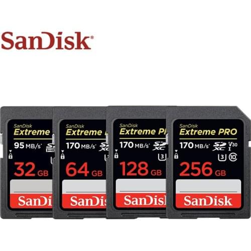 100% Original SanDisk SD Card 256GB 128GB 64GB 32GB High Speed 95M/s Class 10 U3 UHS-I Extreme Pro For Camera Memory Card