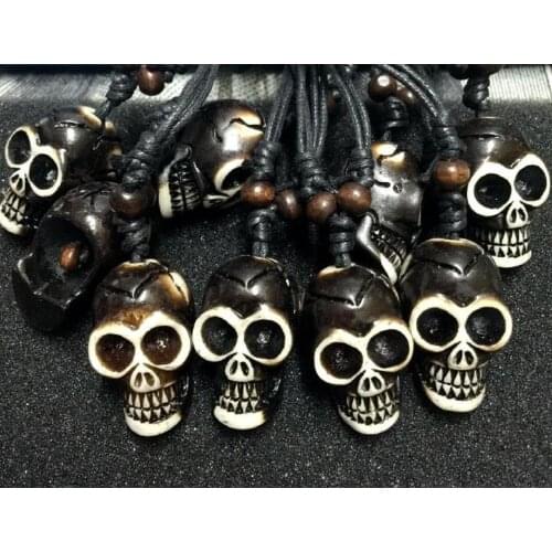 FREE SHIPPING 12 pcs Male Punk Shape Imitate Necklace Skulls Head Cool Man Virility NEW Rare Jewelry